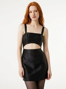 Hutch Black Satin Cutout Mini Dress Size Small Party Night Out size small